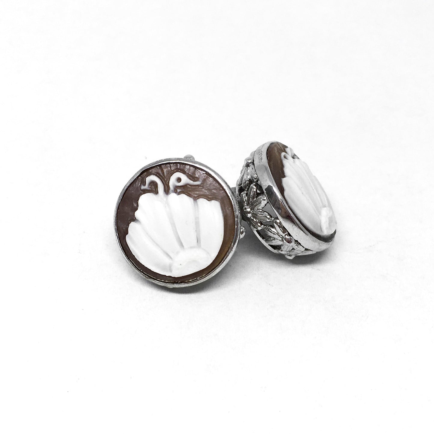 Italian Cameo Earrings Cameo Engraving Flower