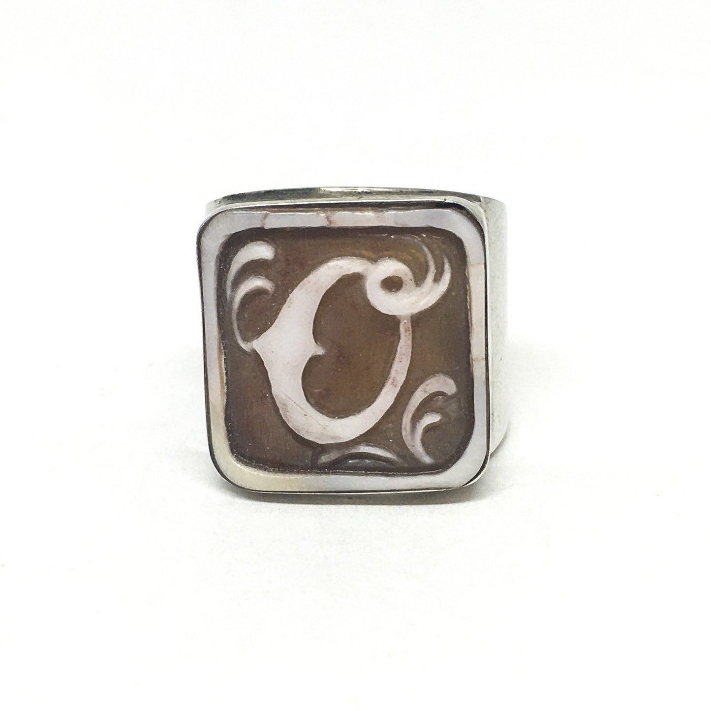 Cameo Ring Italian Cameo Collection Initials (also for men)