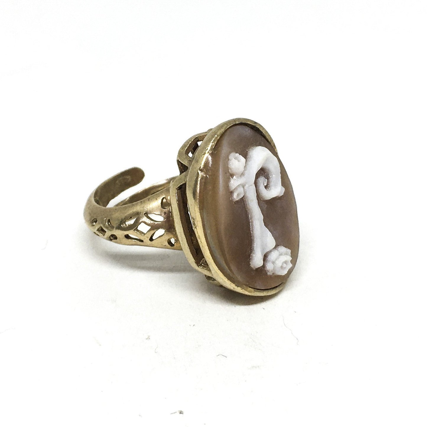 Cameo Ring Italian Cameo Collection Initials (also for men)