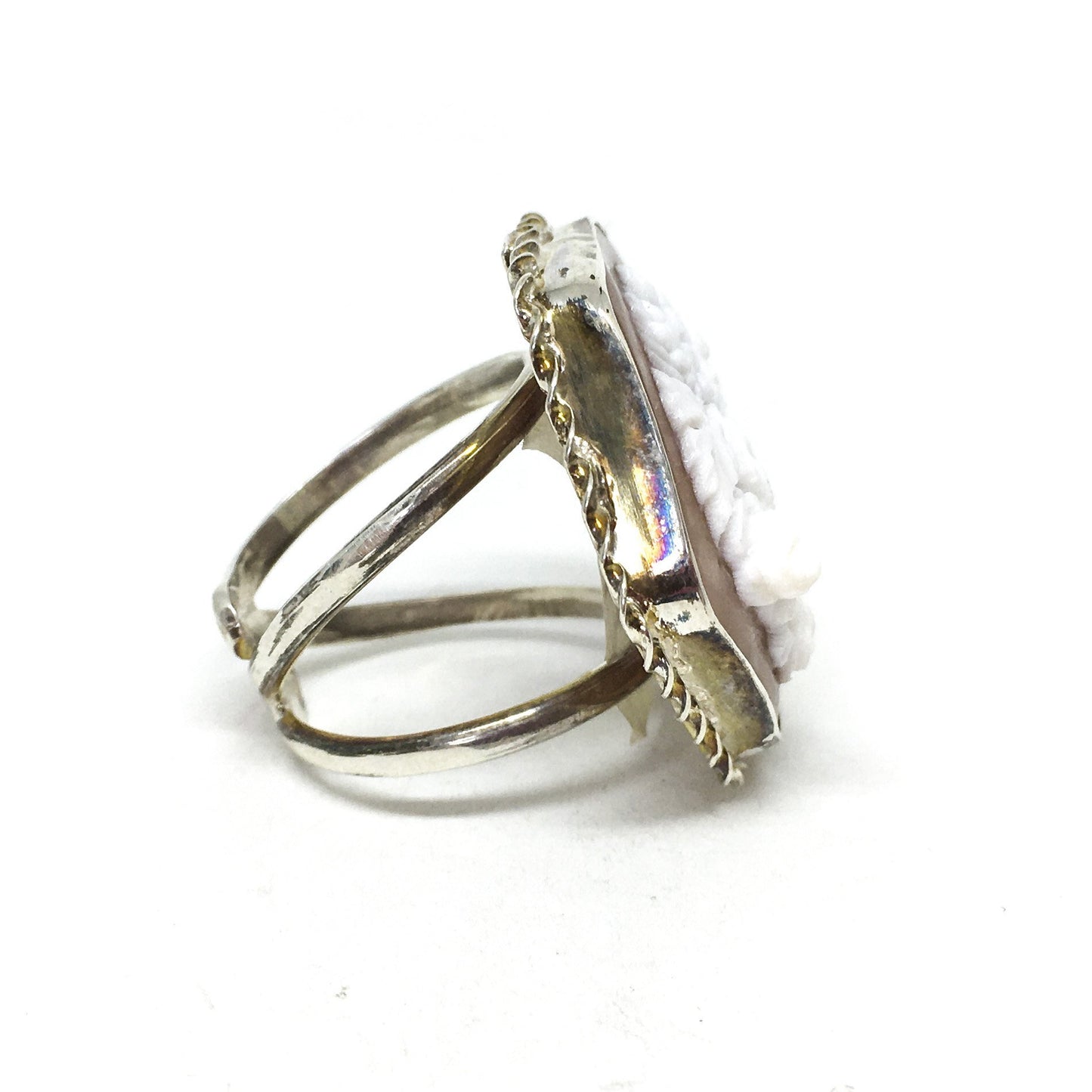 Cameo Ring Engraving Flowers