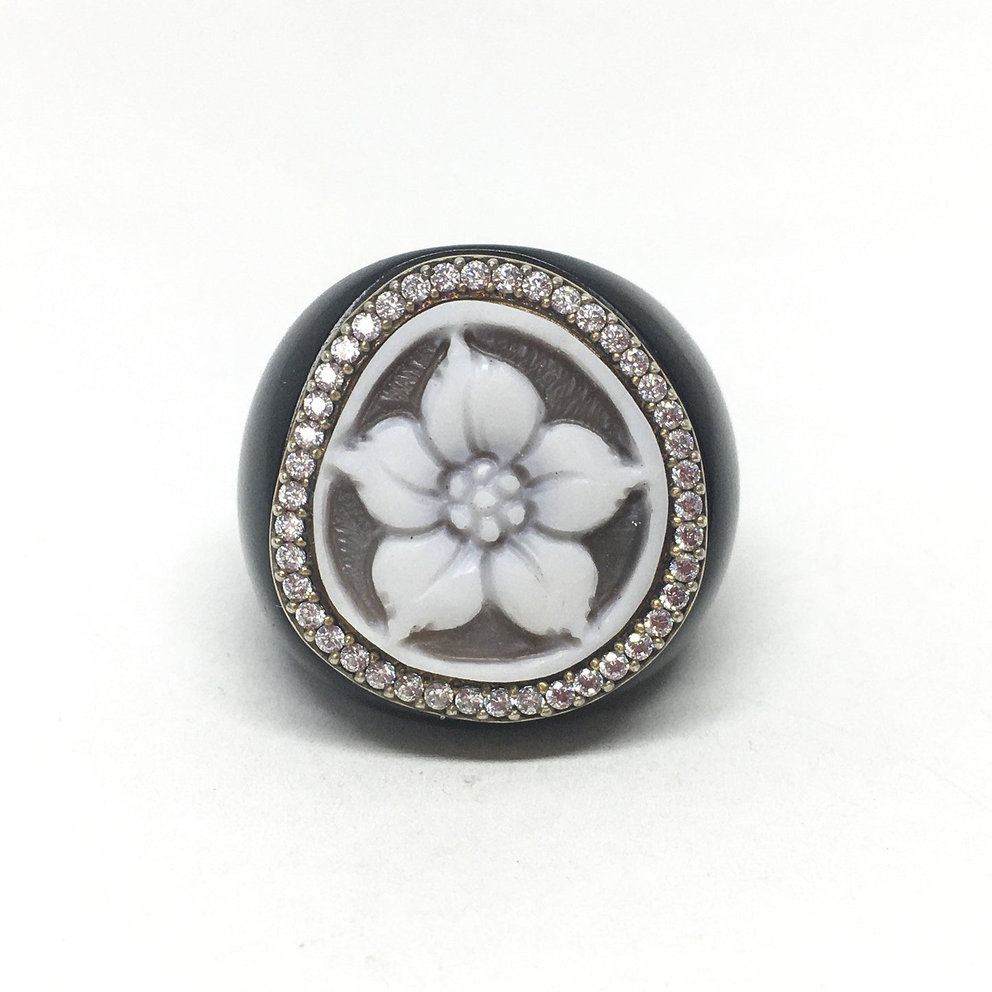 Anello-Cammeo-Incisione-Fiore
