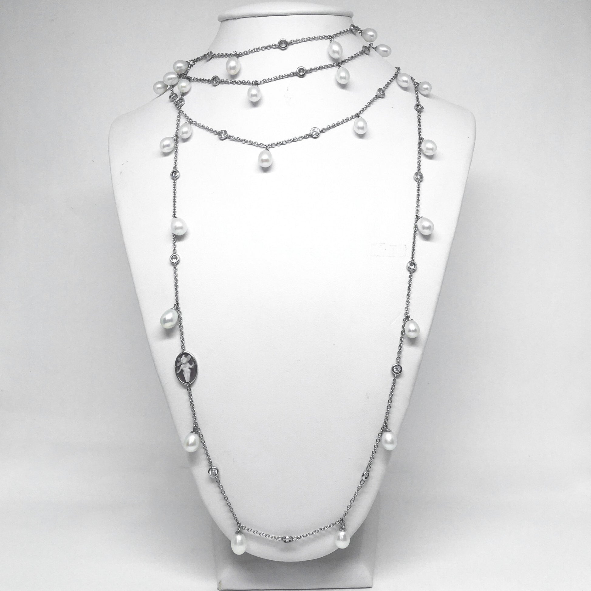 Collana Cameo Italiano Arianna Cammeo con Perle Trilly