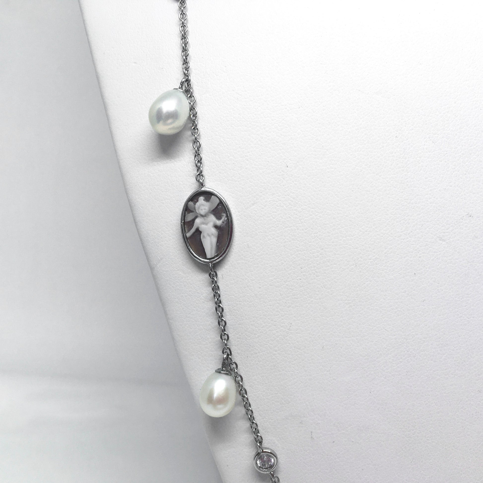 Collana Cameo Italiano Arianna Cammeo con Perle Trilly