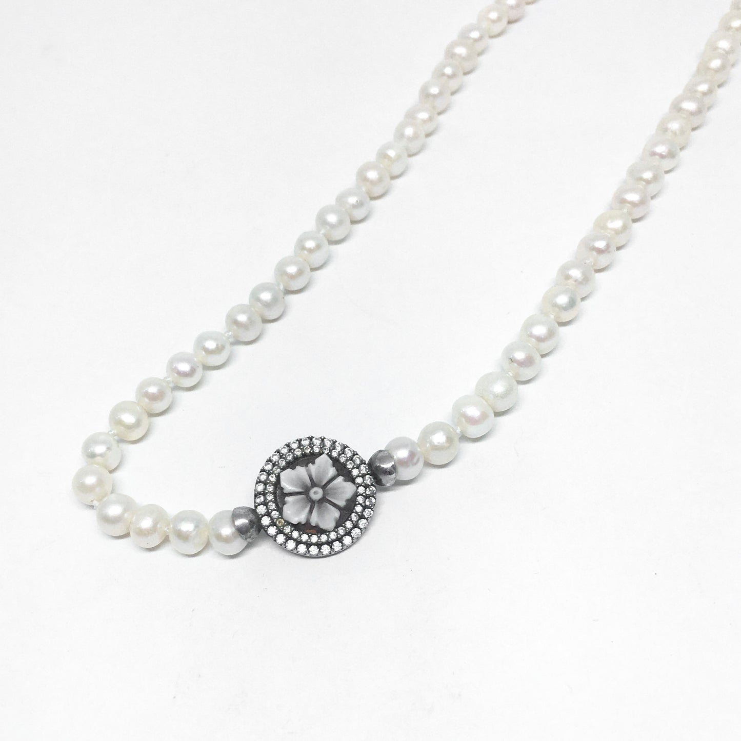 Italian Cameo Necklace Cameo with Pearls