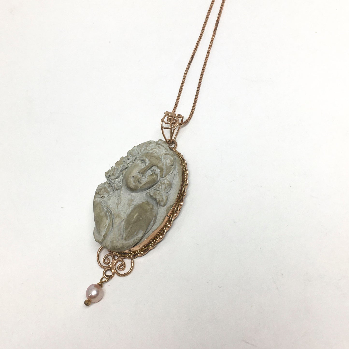 Cameo Pendant on Lava Stone