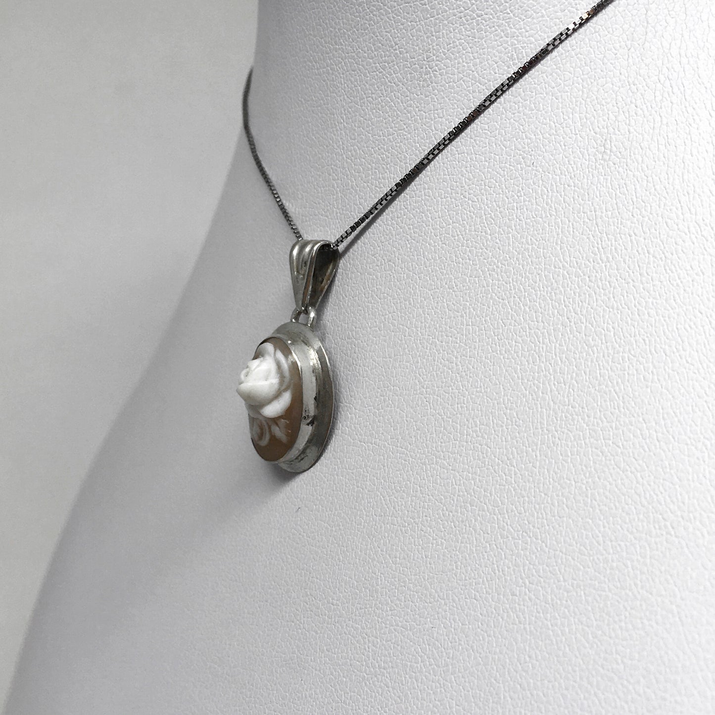 Embossed Pink Cameo Pendant