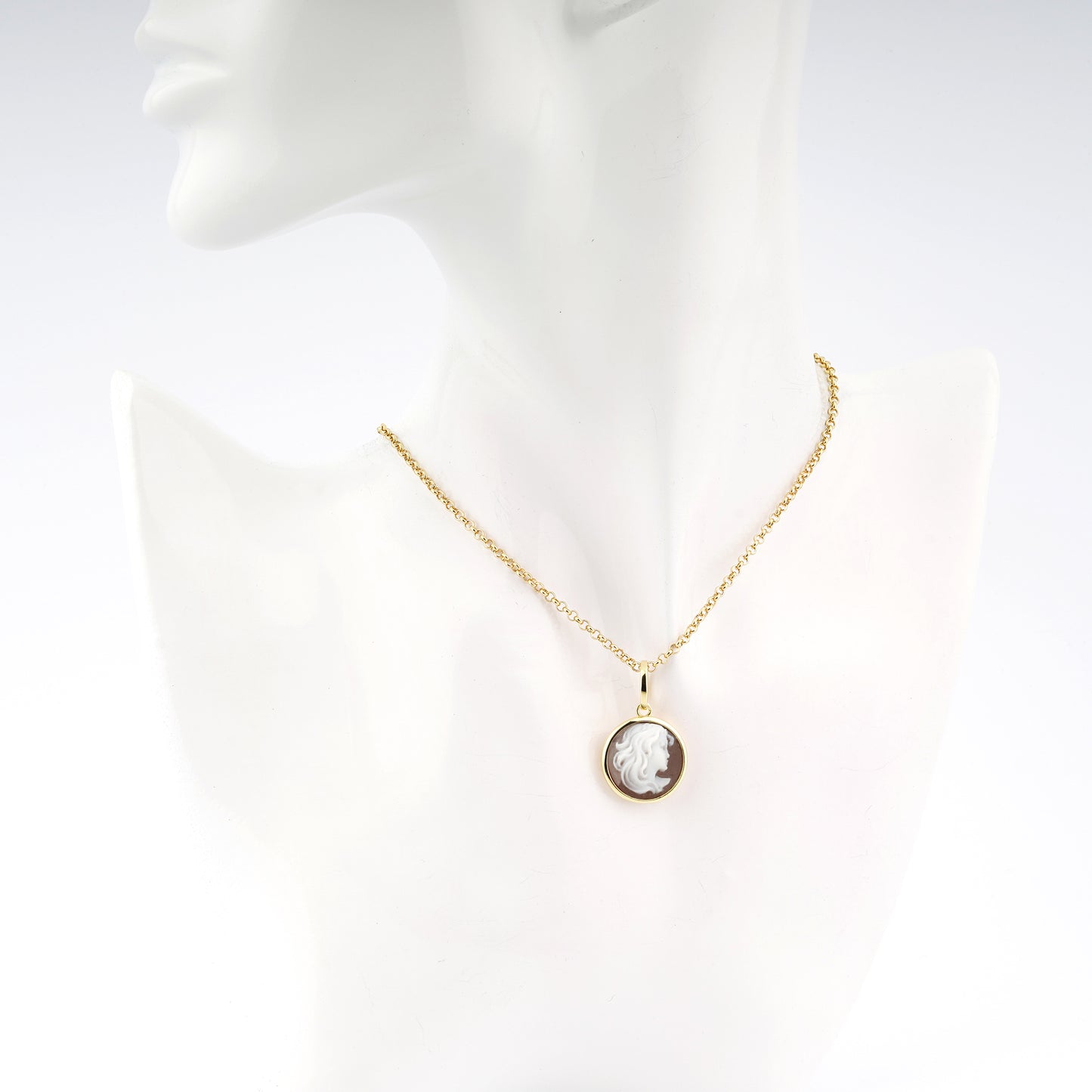 Pendente-Charme-Cammeo-Profilo-Donna-Oro