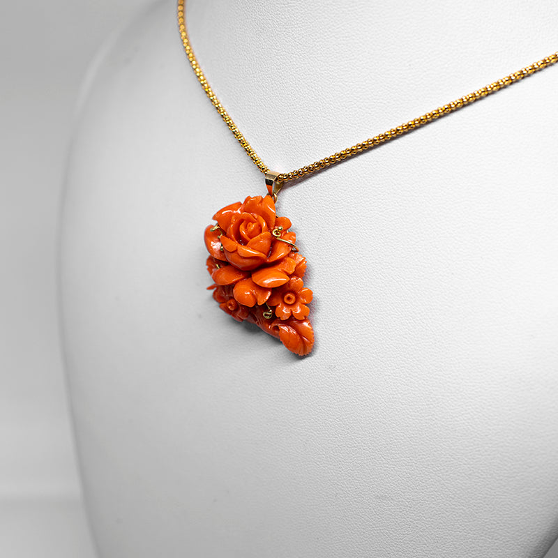 Pendente in Corallo " Fiori "