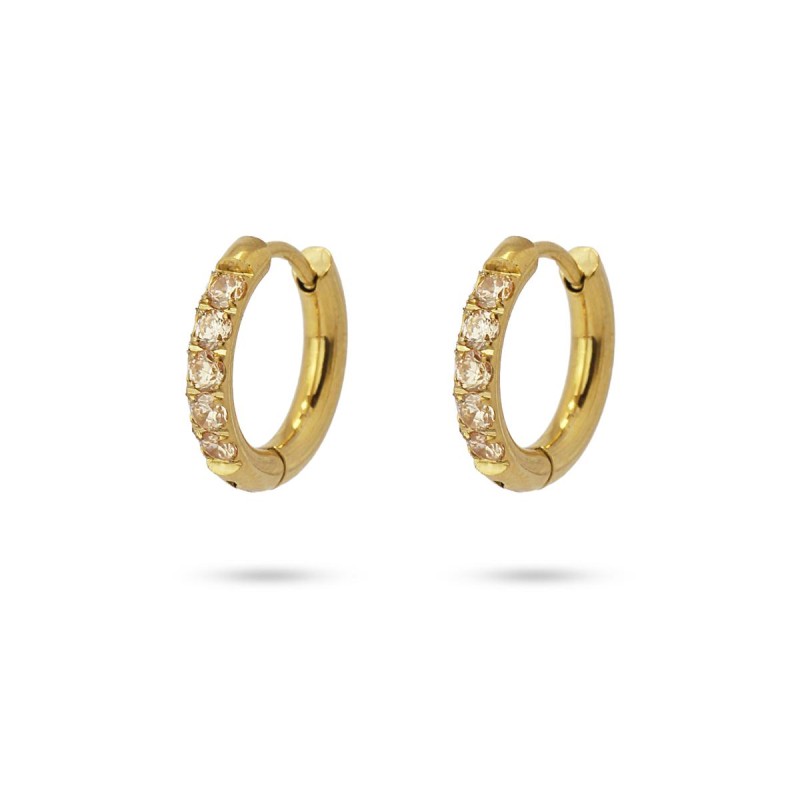 Anartxy Zirconia Riviere Mini Hoop Earrings