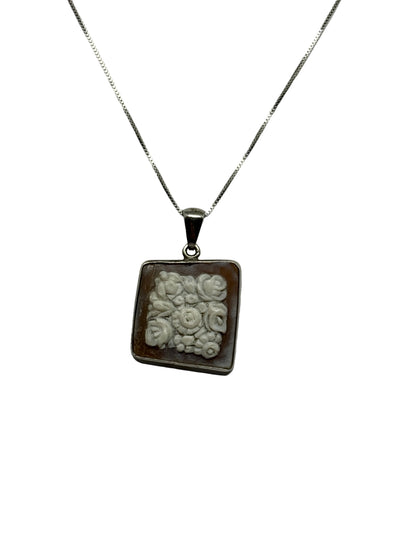 Pendente in Cammeo Artistico incisione "Fiori"
