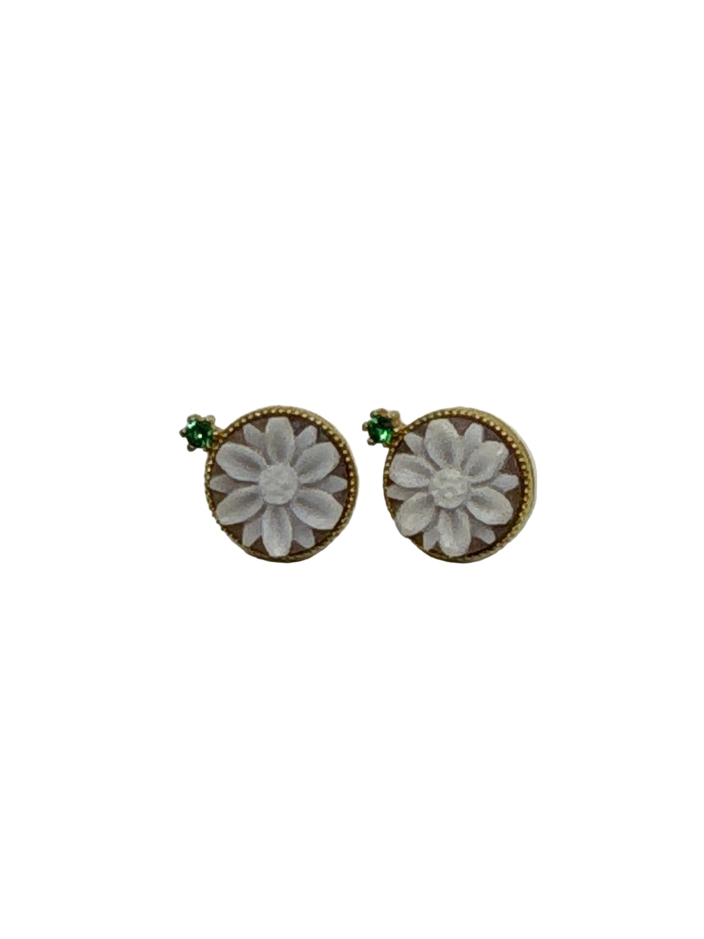 Orecchini in Cammeo incisione Fiore