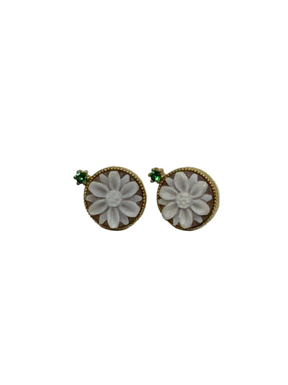 Orecchini in Cammeo incisione Fiore