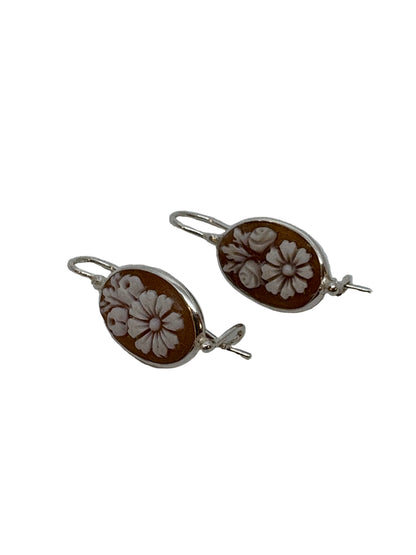 Orecchini in Cammeo incisione "Fiore"