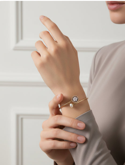 Bracciale in Cammeo "Incisione Fiore"