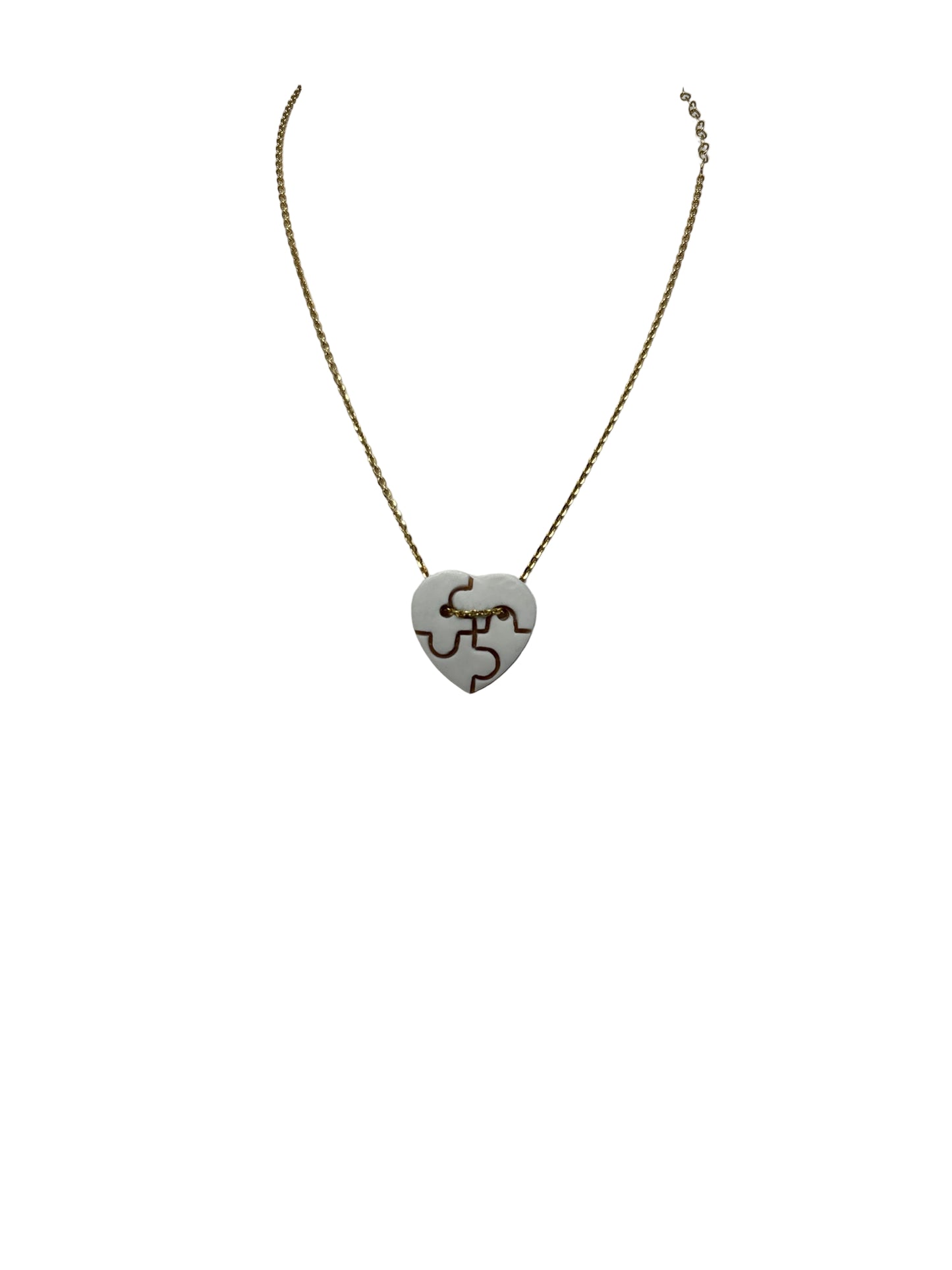 Collana in Cammeo incisione "Cuore Puzzle"