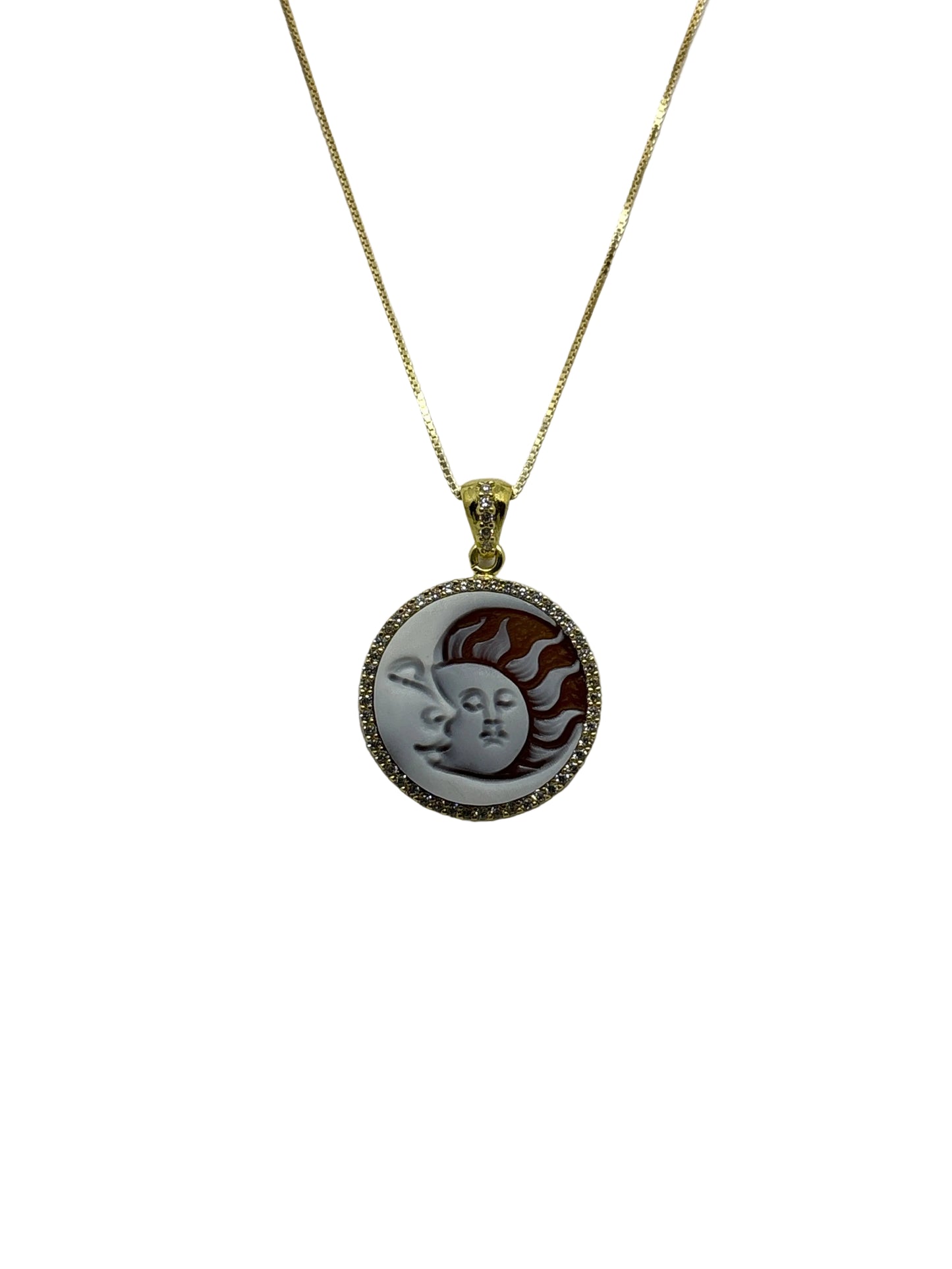 Collana in Cammeo incisione "Sole e Luna"