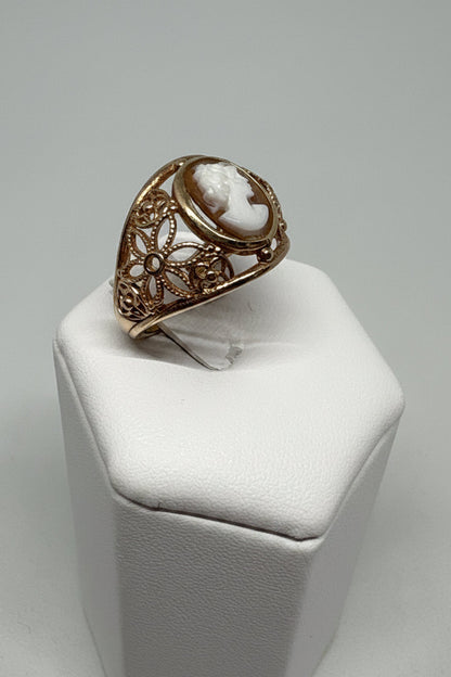 Anello in Cammeo incisione Volto di Donna