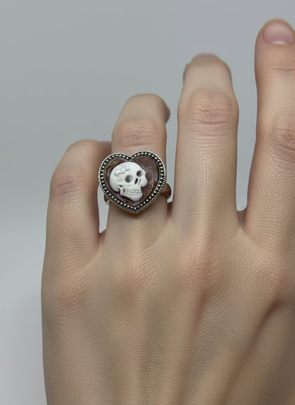 Anello in Cammeo "Incisione Teschio"