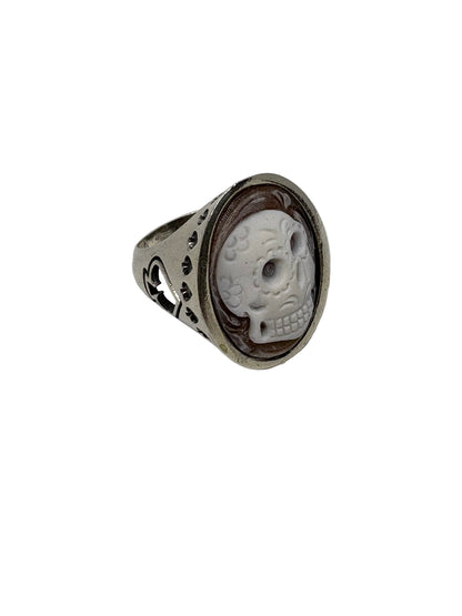 Anello in Cammeo "Incisione Teschio"