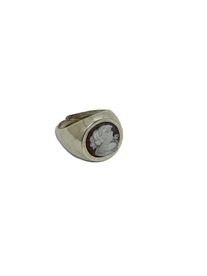 Anello in Cammeo Artistico incisione "Profilo di Donna"
