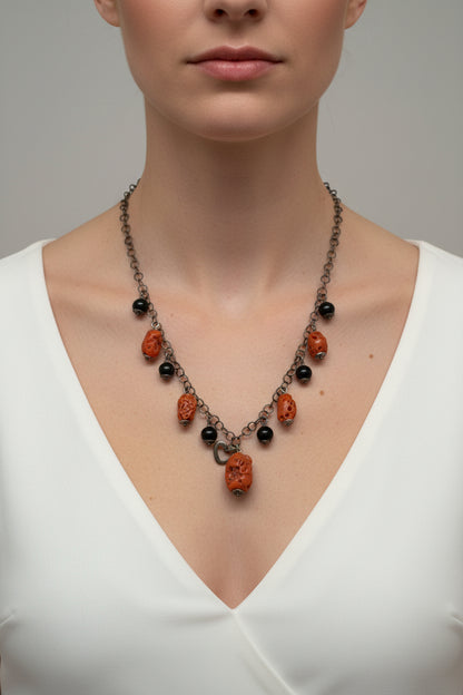 Collana in Corallo Grezzo e Agata