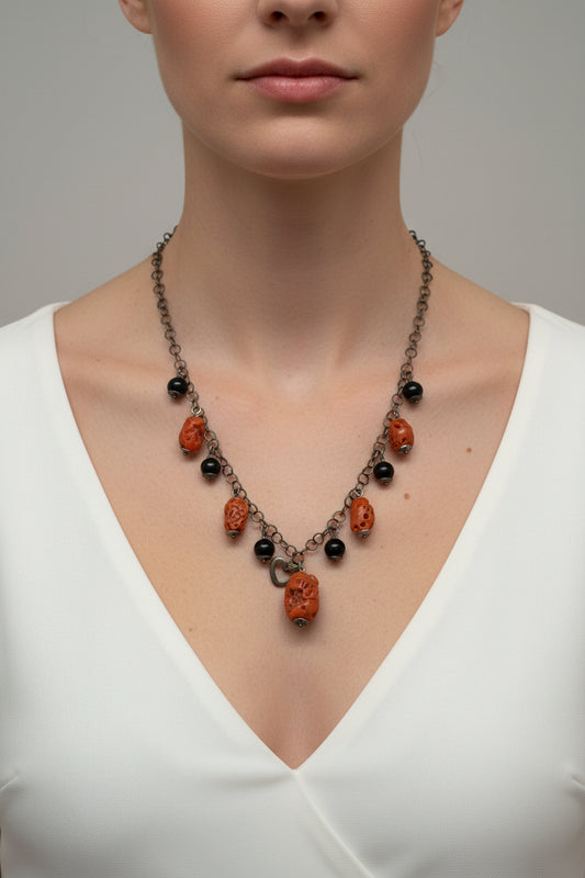 Collana in Corallo Grezzo e Agata