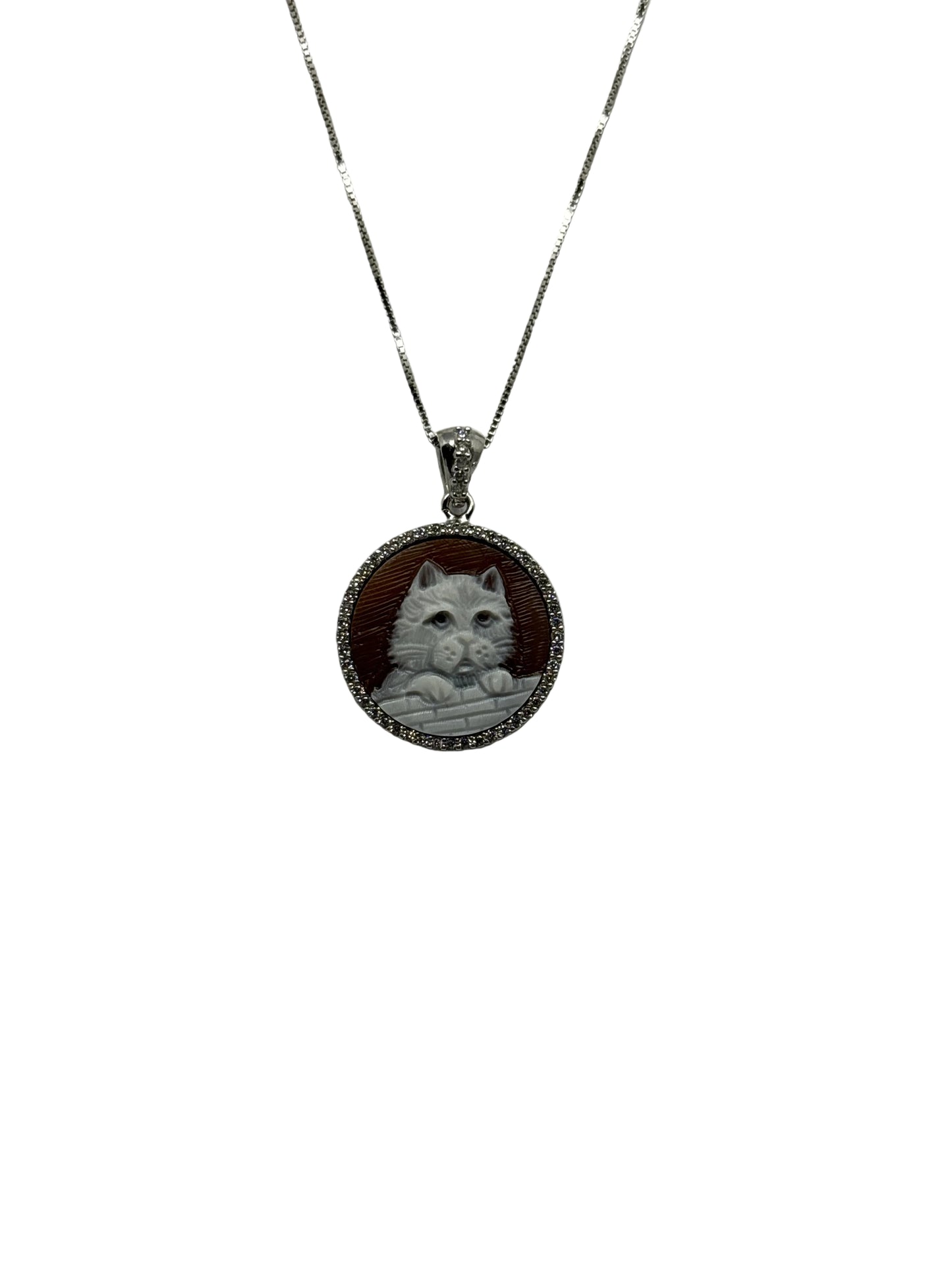Collana in Cammeo incisione "Gatto"