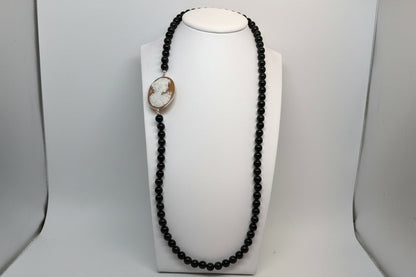 Collana in Agata e Cammeo incisione "Profilo di Donna"