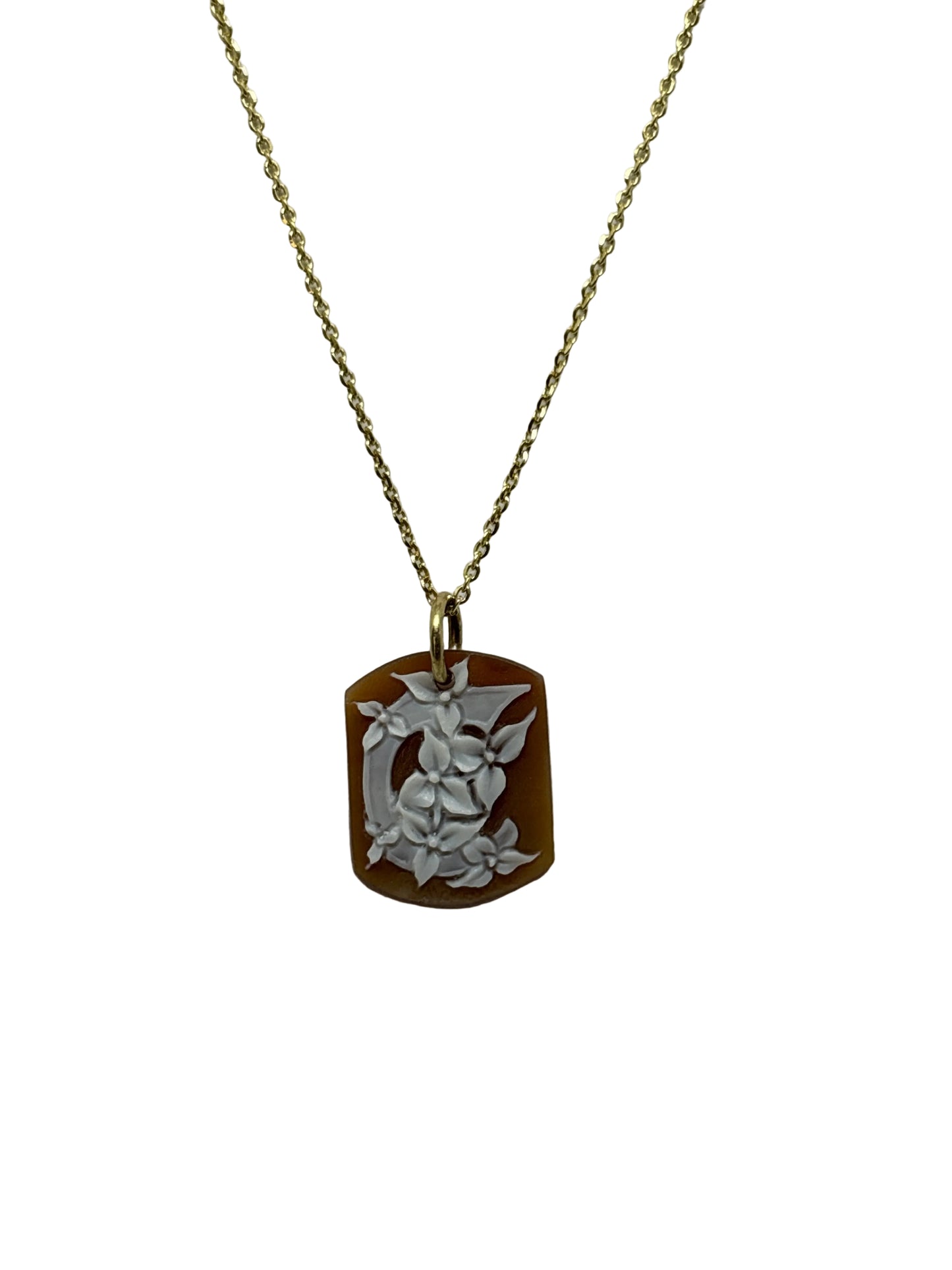 Pendente in Cammeo incisione "Lettera C"