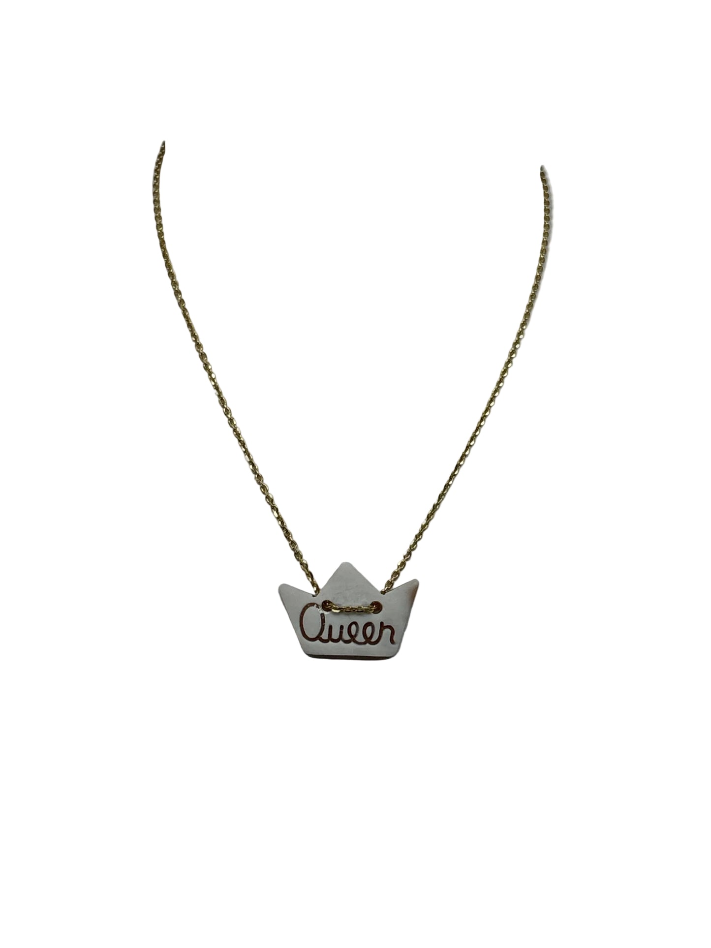 Collana in Cammeo incisione "Corona + Queen"