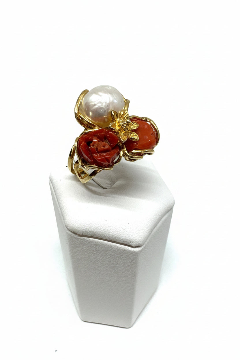 Anello in Corallo e Perla