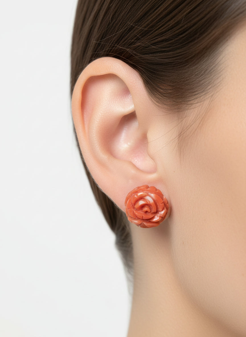 Orecchini in Corallo e Oro "Rosa"