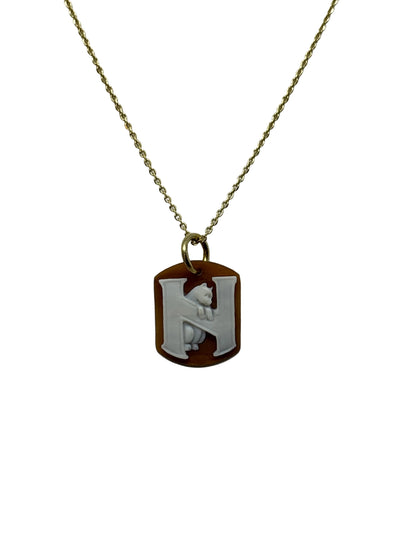 Pendente in Cammeo incisione "Lettera N"