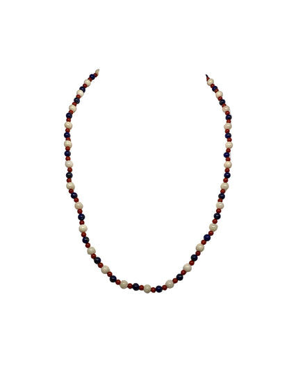 Collana in Corallo Rosso, Corallo Bianco e Lapis