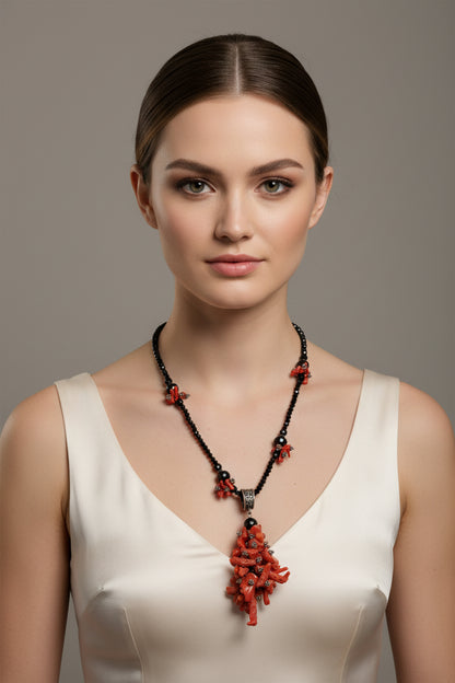 Collana in Agata e Corallo