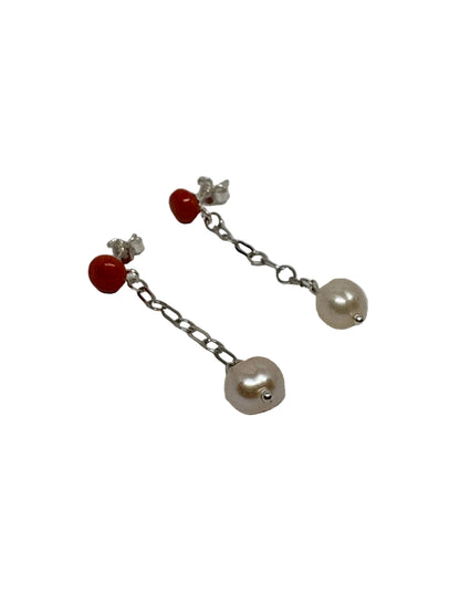 Orecchini in Corallo e Perle