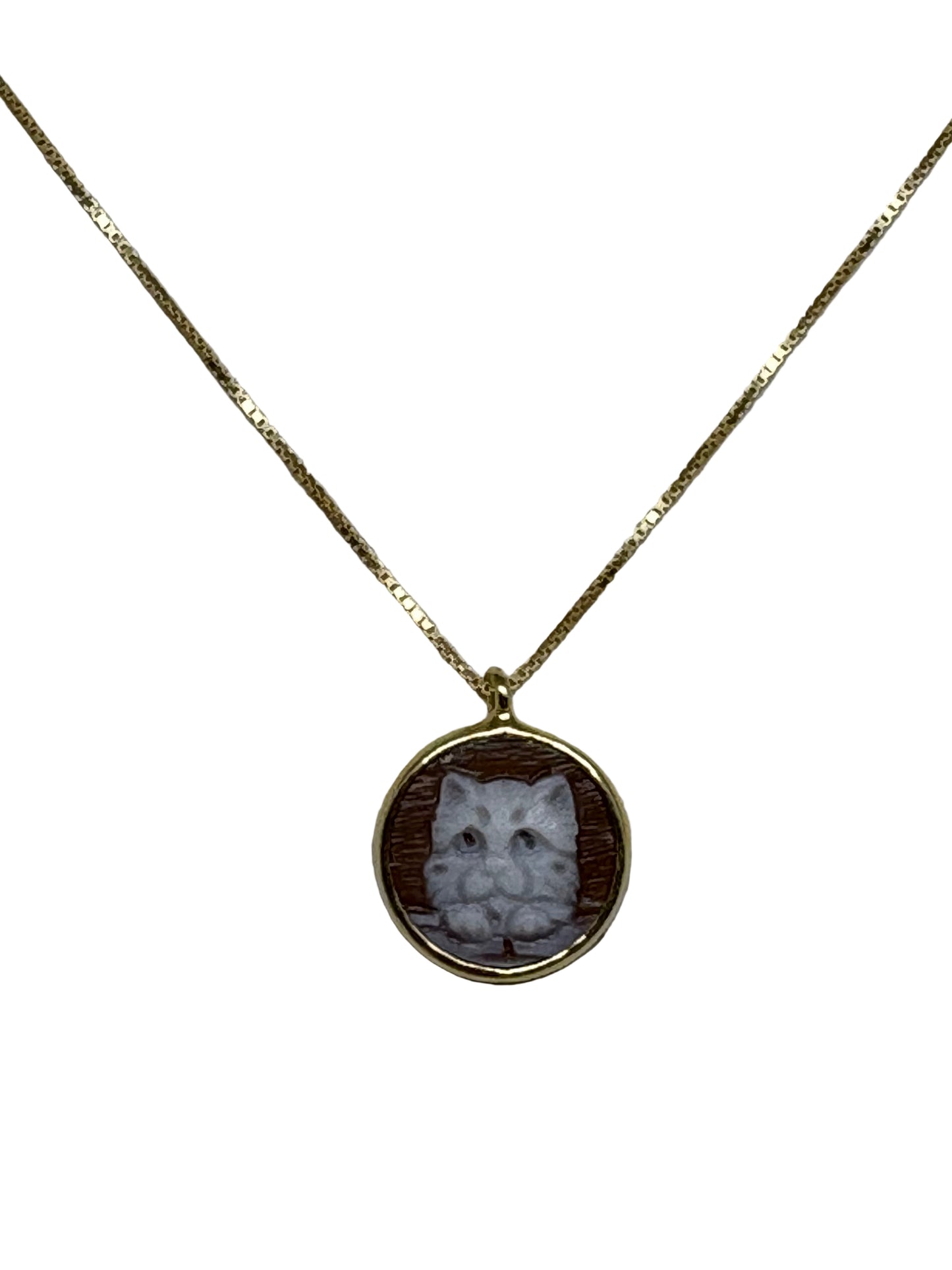 Collana in Cammeo incisione "Gatto"
