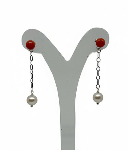 Orecchini in Corallo e Perle