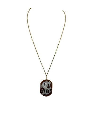 Pendente in Cammeo incisione "Lettera S"
