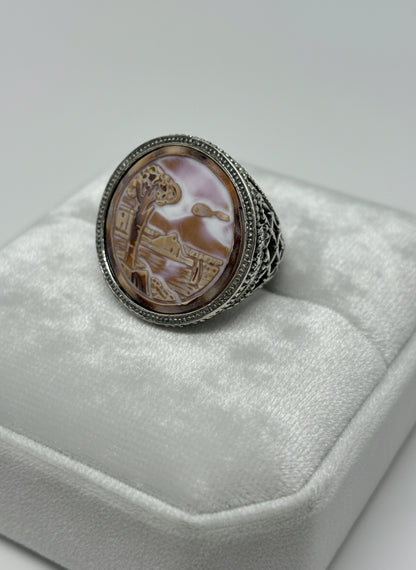 Anello in Cammeo Rappresentazione "Paesaggio"