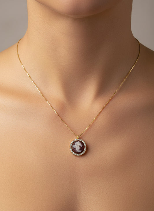 Collana in Cammeo incisione "Cavalluccio Marino"