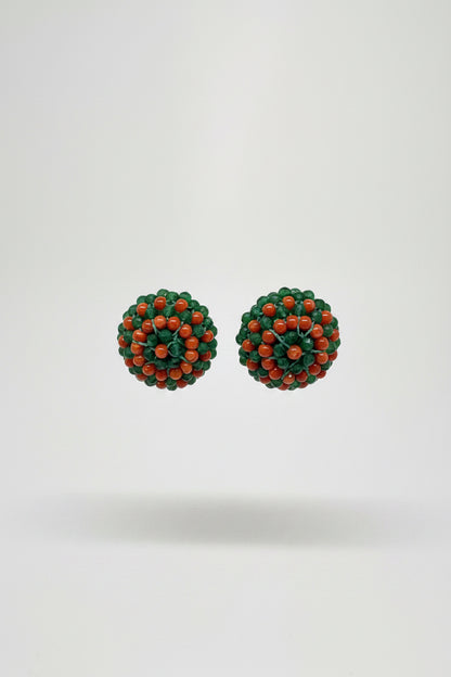 Orecchini in Corallo e Agata in Tessito