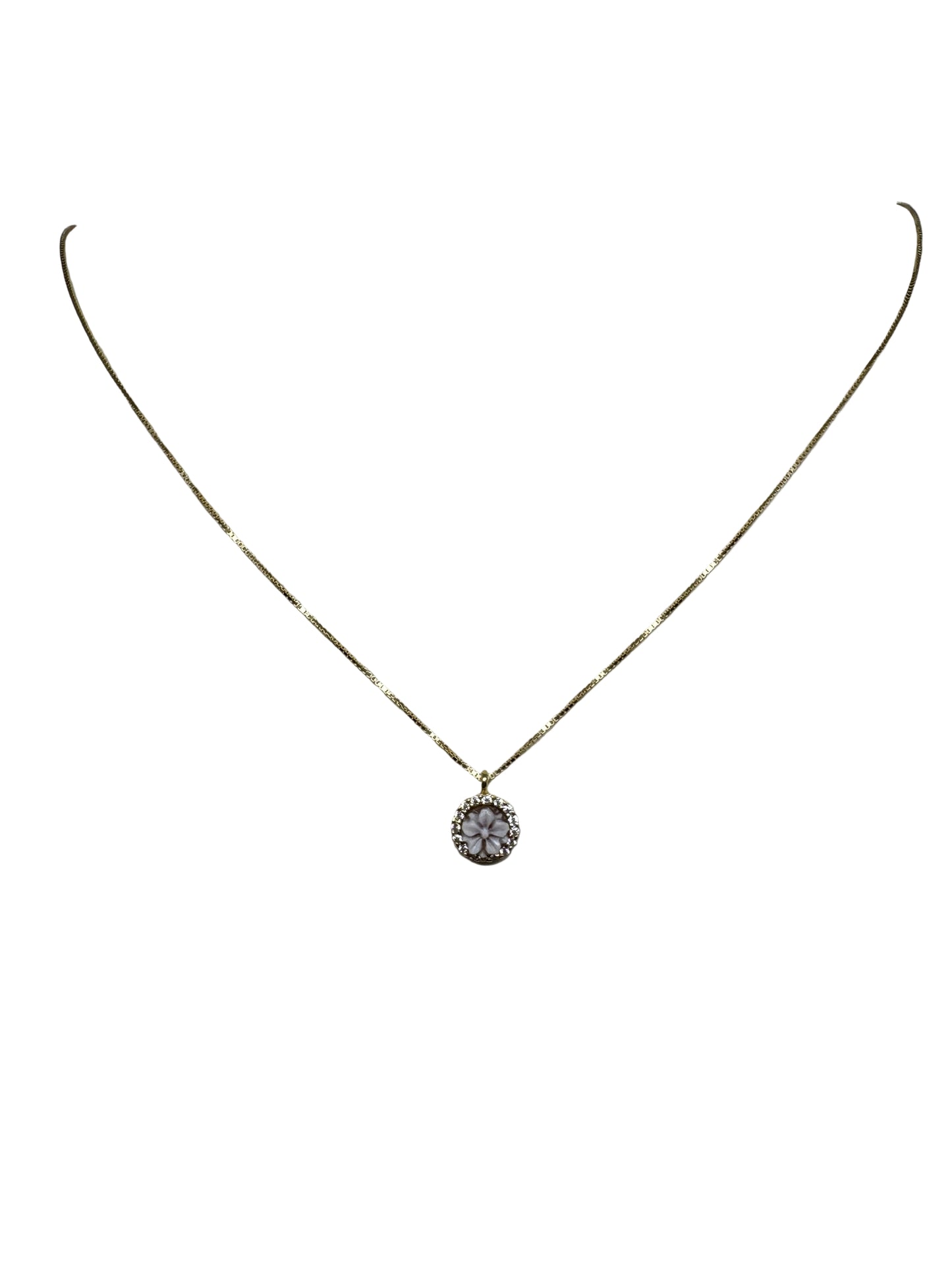 Collana Cammeo incisione "Fiori"