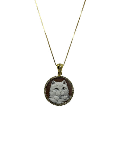Collana in Cammeo incisione "Gatto"