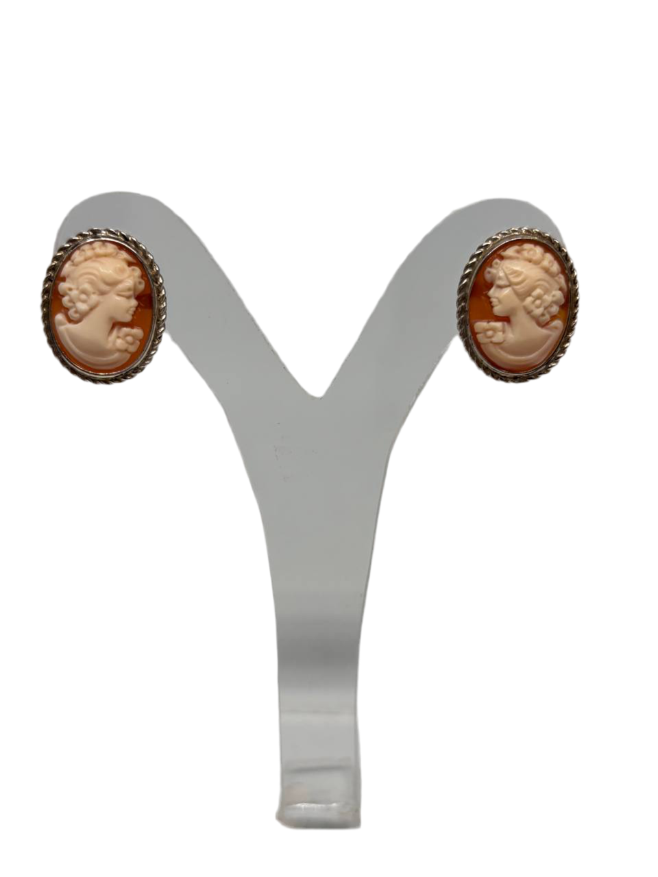 Orecchini in Cammeo incisione Profilo di Donna