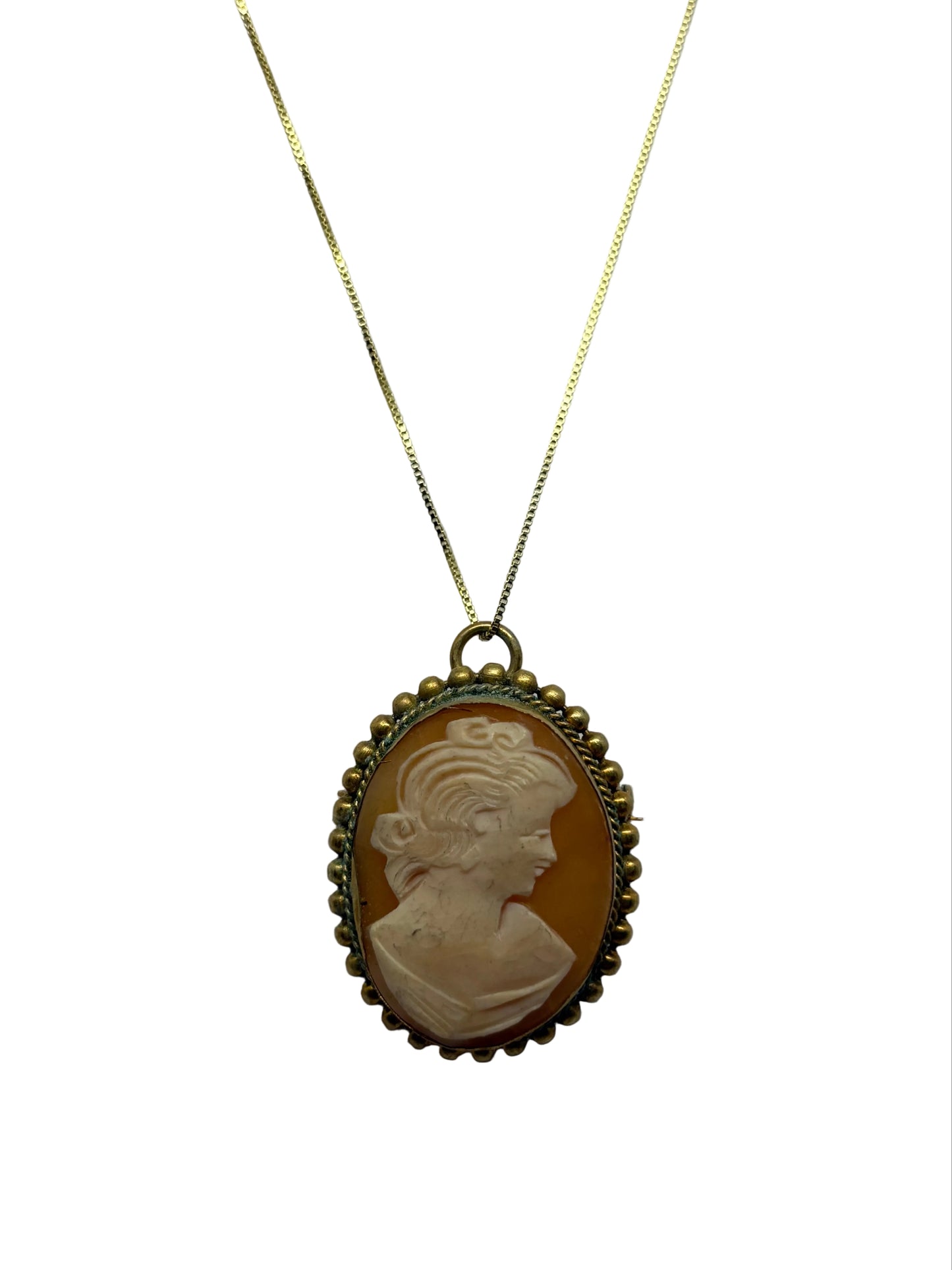 Spilla Pendente in Cammeo incisione "Profilo di Donna"