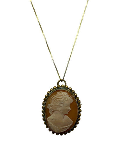 Spilla Pendente in Cammeo incisione "Profilo di Donna"