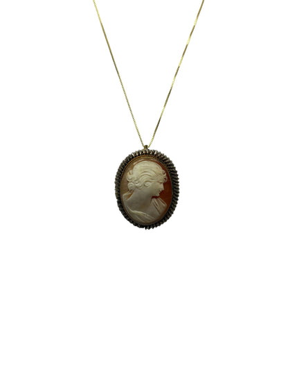 Spilla Pendente in Cammeo incisione "Profilo di Donna"
