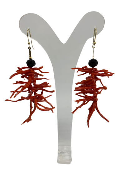 Orecchini in Frange di Corallo e Agata