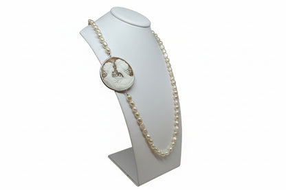 Collana in Perle e Cammeo incisione "Sorelle"